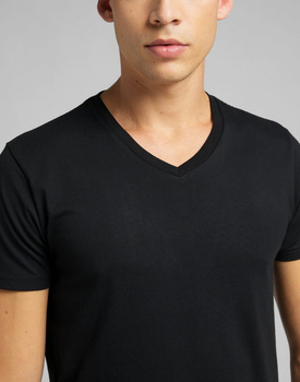 LEE TWIN PACK V NECK MĘSKI T-SHIRT KOSZULKI DWUPAK BLACK L62ECM01 112114538