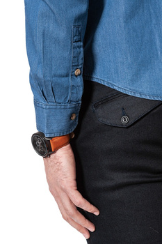 WRANGLER L/S BUTTON-DOWN SHIR MID INDIGO W57651H8E