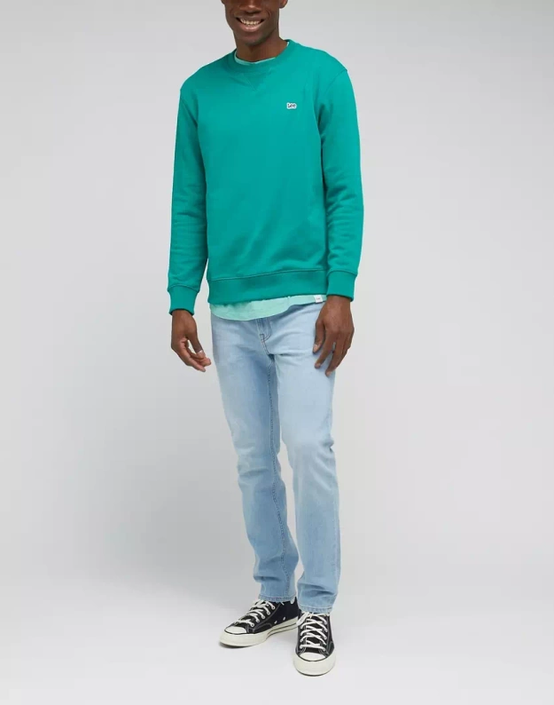 LEE PLAIN CREW SWS MĘSKA BLUZA KLASYCZNA LOGO L81IFWA12 112330661