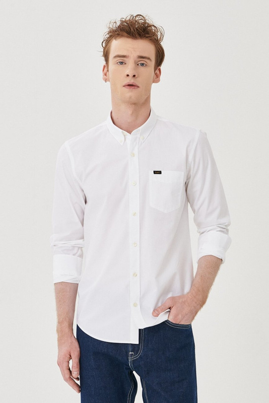 LEE BUTTON DOWN REGULAR MĘSKA KOSZULA WHITE L880JK12 112123162