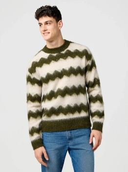 MESKI SWETER WRANGLER STRIPED SWEATER IVY GREEN 112371558