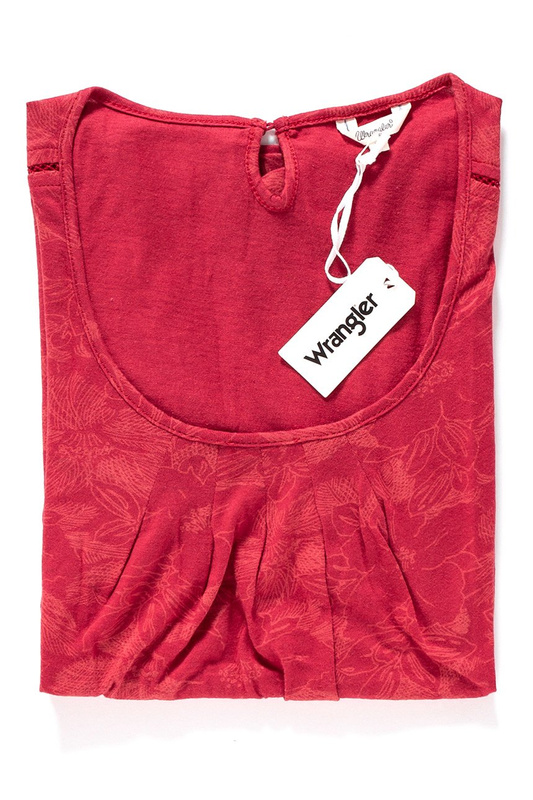 WRANGLER T SHIRT DAMSKI FEMININE T SCOOTER RED W7297DQQQ