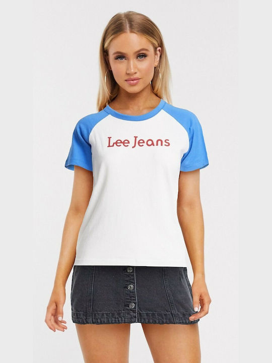 LEE DAMSKA KOSZULKA RAGLAN TEE DIPPED BLUE L43NEHLA 112109697