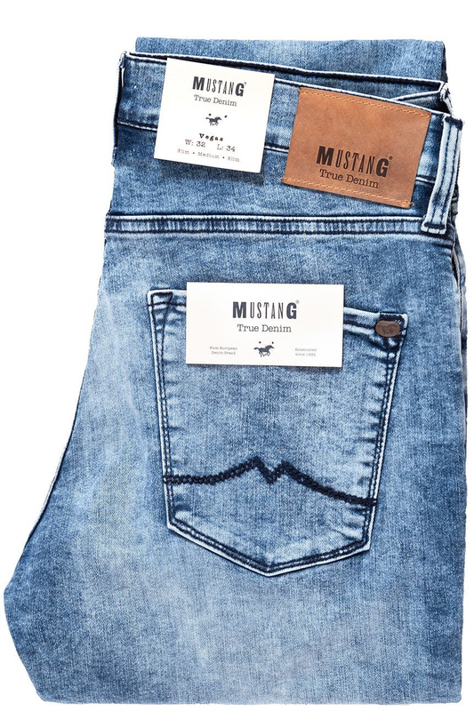 SPODNIE MĘSKIE MUSTANG Jeans Vegas Slim Fit  Light Used Blue 1008321 5000 435