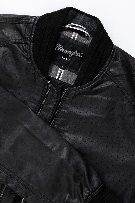 WRANGLER PERFORATED BOMBER BLACK W4645Z601