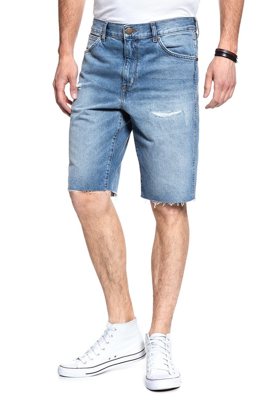 KRÓTKIE SPODENKI WRANGLER DENIM SHORT BLUE LAND W14CGW15W 112126590