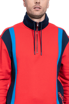 MĘSKA BLUZA WRANGLER CUT&SEW HALFZIP FORMULA RED W6C3HQXWO 112130706