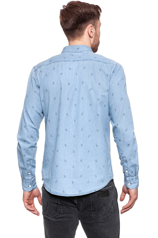 KOSZULA JEANSOWA MĘSKA WRANGLER LS 1PKT BUTTON DOWN INDIA INK W58835PKE 112129614