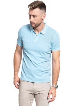 MĘSKA KOSZULKA POLO WRANGLER SS OVERDYE POLO CERULEAN BLUE W7F4KQXVT 112131806