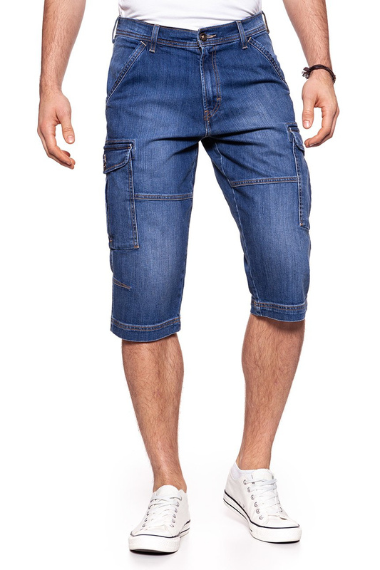 WRANGLER 3/4 CARGO SHORTS DEN REEL BLUES W16S0856B