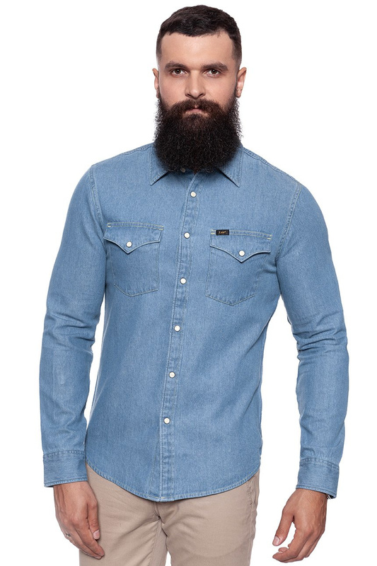 KOSZULA JEANSOWA MĘSKA LEE WESTERN SHIRT INDIGO BLUE L644MGEW 112115562