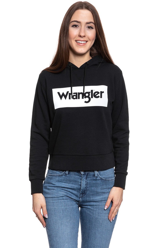 BLUZA WRANGLER LOGO HOODIE BLACK W6N4HA100 112130793
