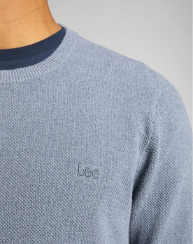 LEE BASIC CREW KNIT MĘSKI SWETER LOGO VINTAGE INDIGO L83IKHSR 112140948
