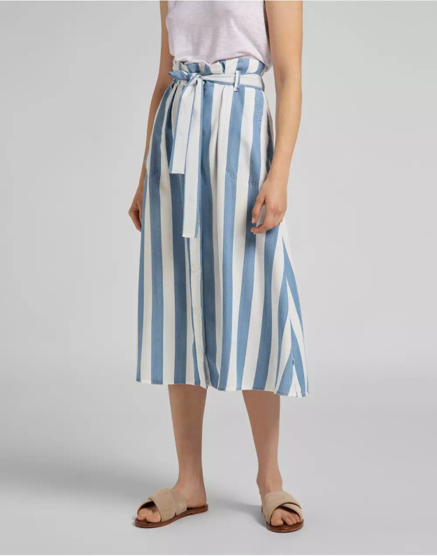 DAMSKA SPÓDNICA LEE BUTTON FRONT SKIRT DAWN BLUE L38QZDQA 112108316
