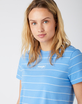 DAMSKI T-SHIRT WRANGLER SS STRIPE TEE MARINA BLUE W7ZCD3B37 112141646