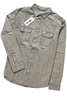WRANGLER LS 2PKT FLAP SHIRT MONUMENT GREY W59825MU4 112129885