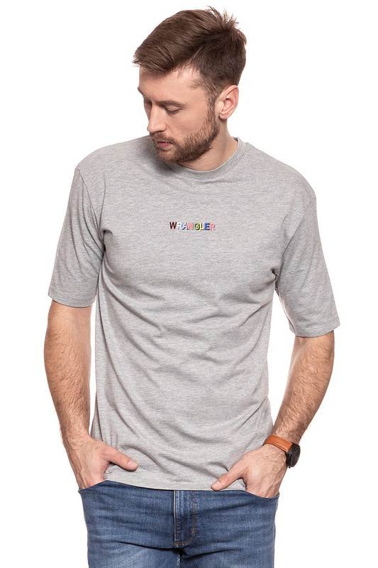 WRANGLER T SHIRT OVERSIZED TEE MID GREY MEL W7C31GF37 112131671