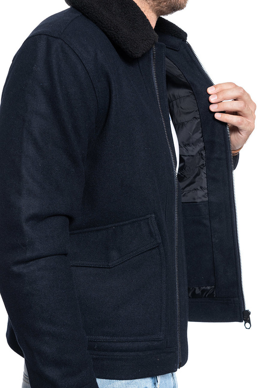 MĘSKA KURTKA ZIMOWA LEE 191J WOOL JACKET MIDNIGHT NAVY L86FVOMA 112122658