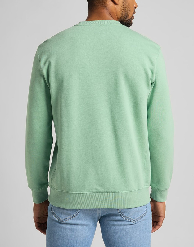 LEE PLAIN CREW SWS MĘSKA BLUZA KLASYCZNA GRANITE GREEN L81ISPQN 112121785
