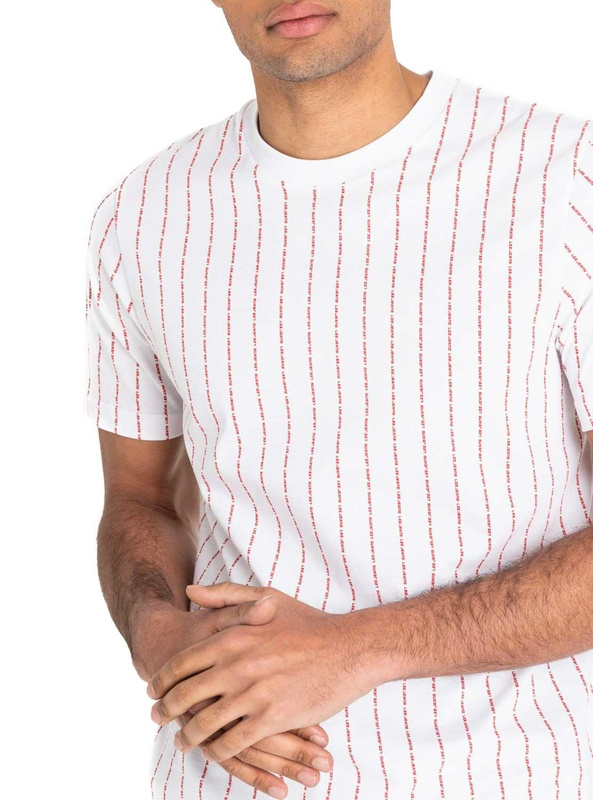 LEE BRANDED STRIPE TEE MĘSKI T-SHIRT KOSZULKA BRIGHT WHITE L60QWNLJ 112113488