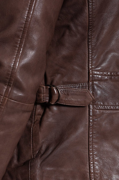 KURTKA SKÓRZANA WRANGLER WESTERN BIKER CHOCOLATE BROWN W4762ZAVM 112129047