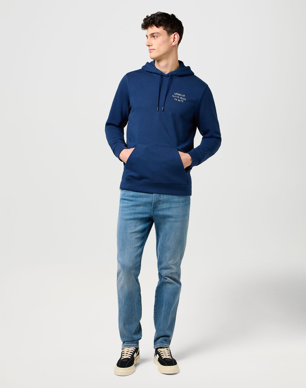 MESKA BLUZA WRANGLER EMBROIDERY HOODIE NAVY 112371521
