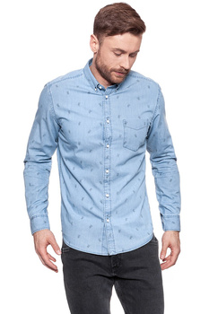 KOSZULA JEANSOWA MĘSKA WRANGLER LS 1PKT BUTTON DOWN INDIA INK W58835PKE 112129614