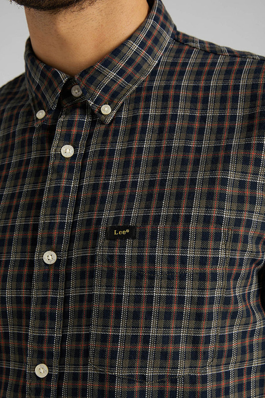 LEE BUTTON DOWN MĘSKA KOSZULA REGULAR FIT OLIVE GREEN L880RMNX 112123419