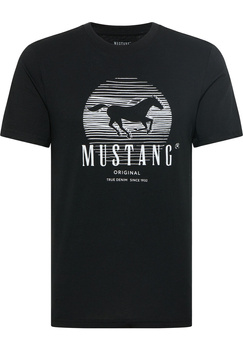MUSTANG ALEX C PRINT MĘSKI T-SHIRT KOSZULKA LOGO NADRUK BLACK 1013803 4142