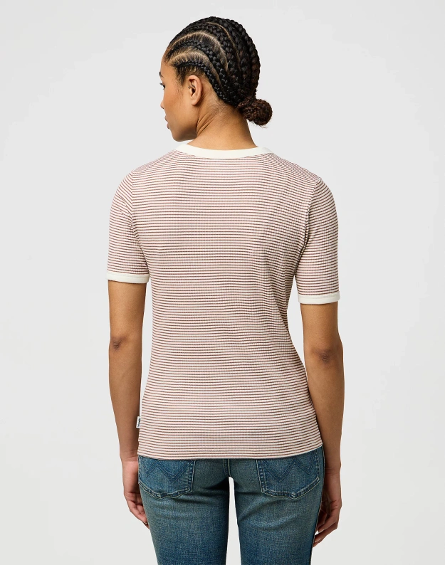 DAMSKA KOSZULKA WRANGLER FEMME KNIT HENLEY COGNAC 112370741