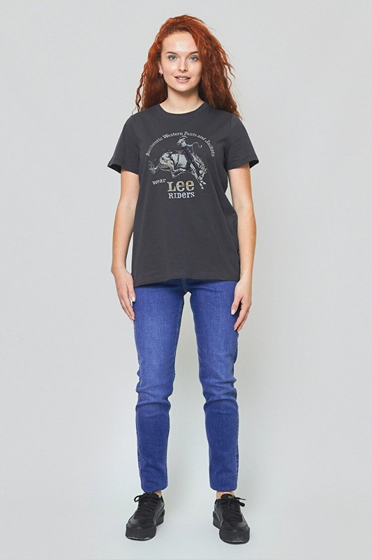LEE COWBOY TEE DAMSKI T-SHIRT WASHED BLACK L42QFEON 112140079