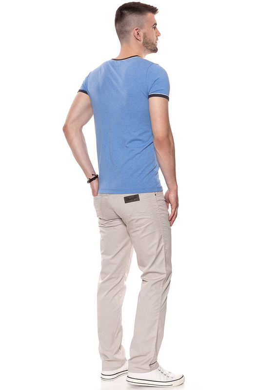 KOSZULKA WRANGLER RINGER LOGO TEE RIVIERA BLUE W7B45FQ7S 112131478