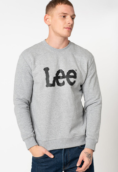 LEE BASIC CREW LOGO SWS MĘSKA BLUZA REGULAR FIT GREY MELE L80XTJMP 112121586