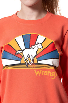 BLUZA WRANGLER DAMSKA REGULAR SWEAT GLOW ORANGE W6077HQ48 112130440
