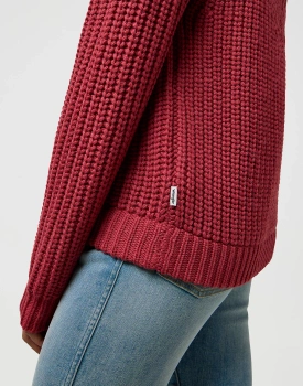 DAMSKI SWETER WRANGLER WESTERN CARDIGAN EARTH RED 112370797