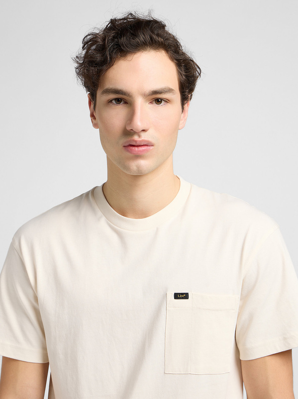 LEE MĘSKA KOSZULKA LEE RELAXED POCKET TEE ECRU 112342986
