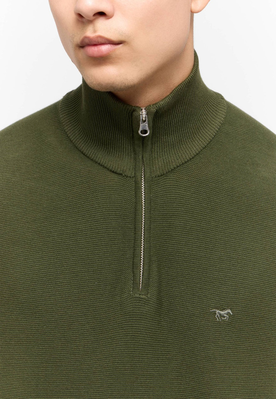 Mustang Style: Everett Rifle Green 1015474 6514 MĘSKI SWETER
