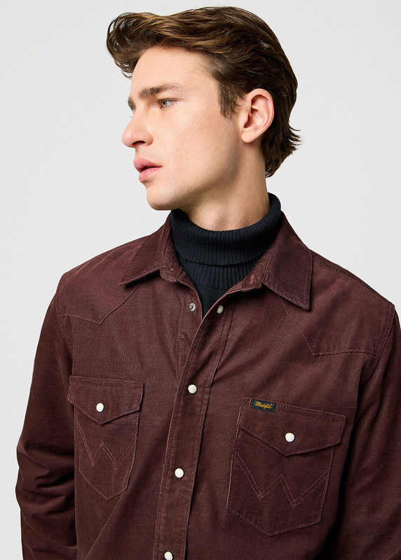 MESKA KOSZULA SZTRUKSOWA WRANGLER WESTERN CORD SHIRT MAHOGANY 112371428
