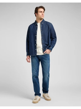 MESKA KOSZULA JEANSOWA  LEE NO POCKET BUTTON DOWN BLUE RIDGE 112370477