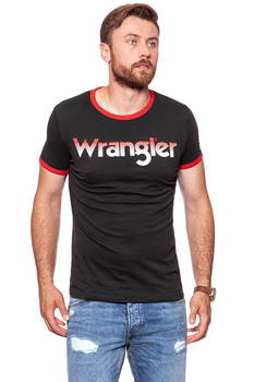 KOSZULKA WRANGLER LOGO RINGER TEE FADED BLACK W7B68FQV6 112131530