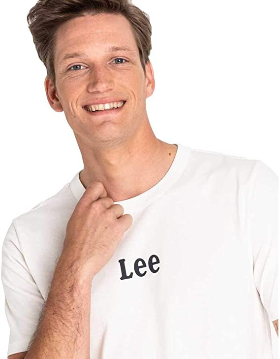 LEE SMALL LOGO TEE MĘSKI T-SHIRT KOSZULKA Z KRÓTKIM RĘKAWEM LOGO OFF WHITE L64YFEMK 112115981