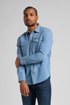 LEE REGULAR SHIRT MĘSKA KOSZULA JEANSOWA JEANS NA GUZIKI SKY BLUE L69HTCNR 112117219