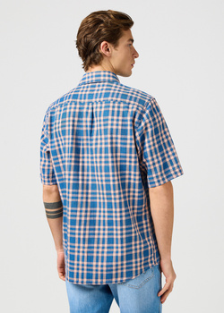 MESKA KOSZULA WRANGLER SS 1 PKT SHIRT FLAMINGO INDIGO 112362733