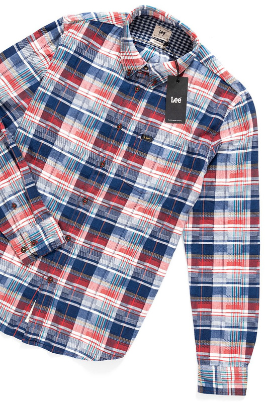LEE BUTTON DOWN SHIRT LAVA RED L880DWAFS