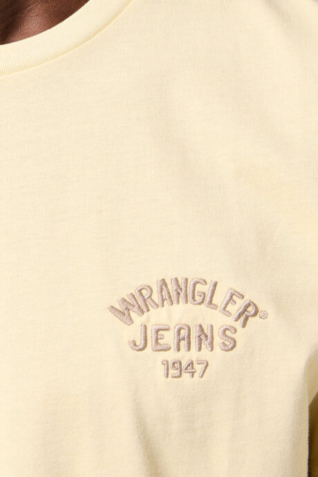 MESKA KOSZULKA WRANGLER SMALL LOGO TEE BANANA CREPE 112362774