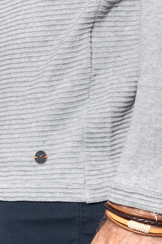 SWETER MĘSKI MUSTANG Emil C Structure MID GREY MELANGE 1008255 4140