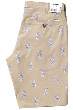 KRÓTKIE SPODENKI WRANGLER CHINO SHORT CAMEL WASHED W14AMZ49J 112126575