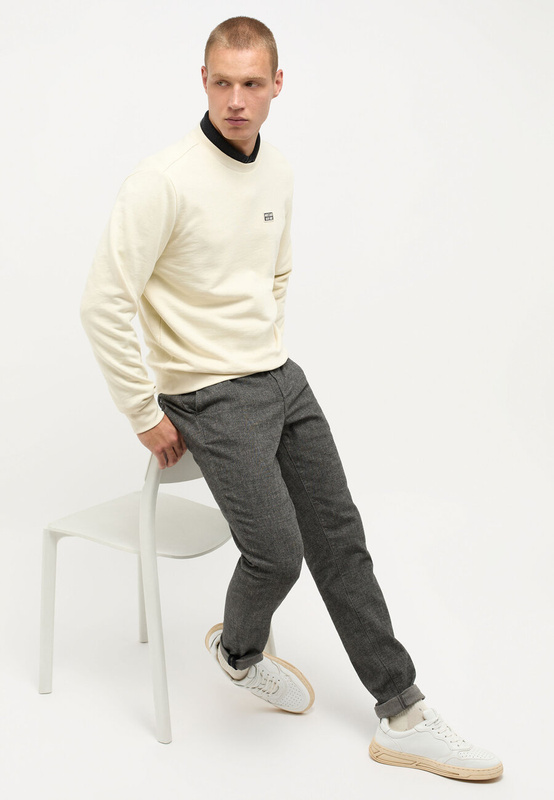 MĘSKA BLUZA MUSTANG Ben Crewneck White Asparagus 1014511 3000
