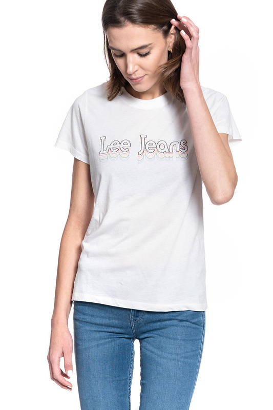 DAMSKI T-SHIRT LEE WHITE CANVAS L40GWM59 112108550