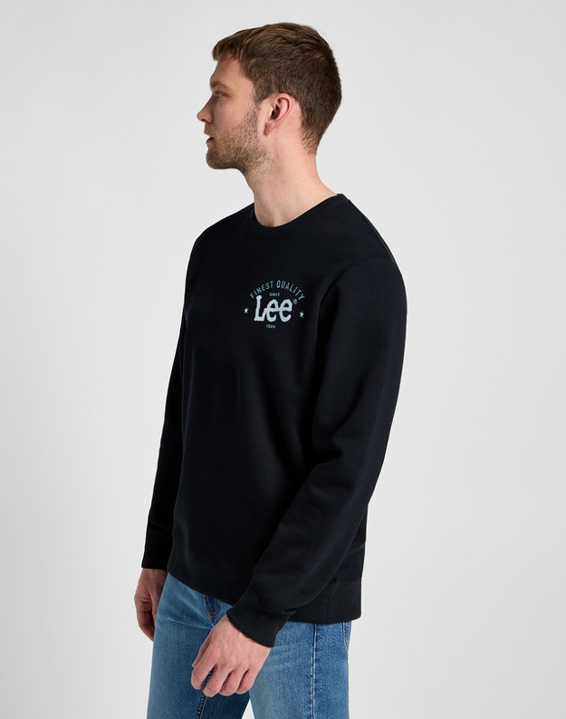 MESKA BLUZA LEE LOGO CREW SWS JET BLACK 112355660